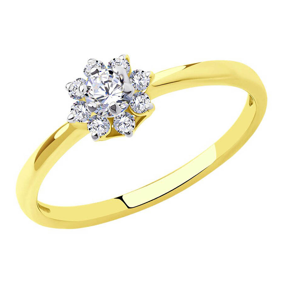 Кольцо, золото, фианит, 018770-2